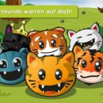 Werbegrafik mit verschiedenen Katzen-Illustrationen für das Mobile Game 'Puzzycat' von Gamerald