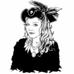 Illustration: Mitarbeiterin einer Werbeagentur als Pirat